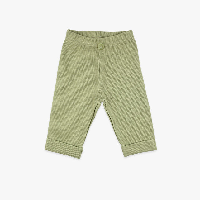 Donji dio za bebe dječake od waffle pamuka – maslinasto zelena boja