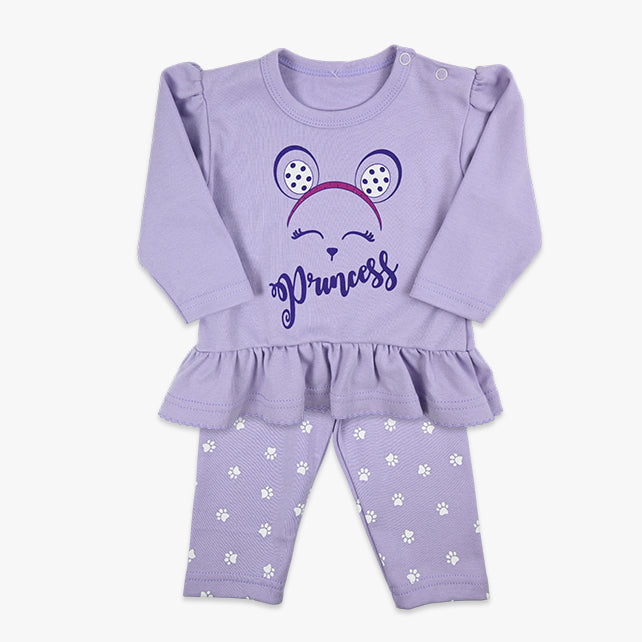 Bebi komplet Princess sa majicom i helankicama u lila boji