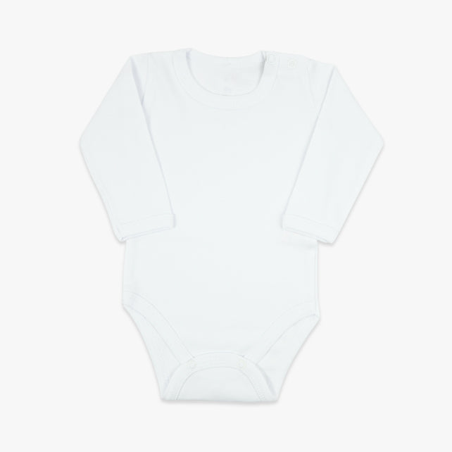 Bijeli bodi dugih rukava za bebe