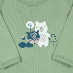 Bebi bodi dugih rukava od mekanog pamuka za bebe dječake u maslinasto zelenoj boji