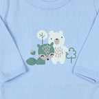 Bebi bodi dugih rukava od mekanog pamuka za bebe dječake u svijetlo plavoj boji