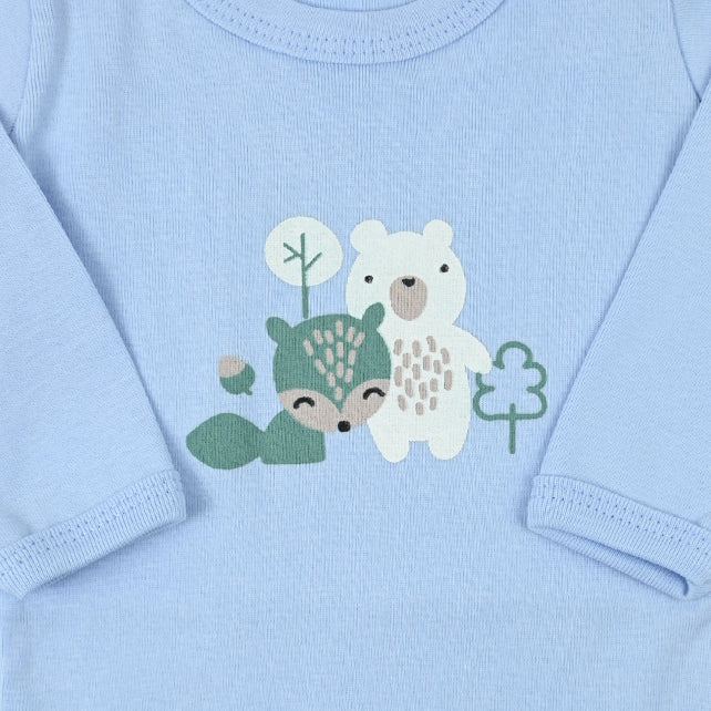 Bebi bodi dugih rukava od mekanog pamuka za bebe dječake u svijetlo plavoj boji