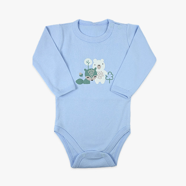 Bebi bodi dugih rukava od mekanog pamuka za bebe dječake u svijetlo plavoj boji