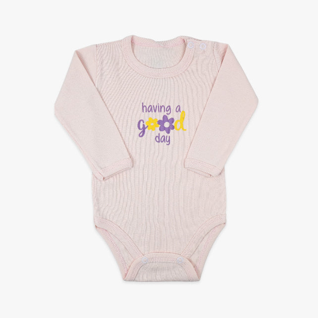 Bebi bodi dugih rukava od mekanog pamuka za bebe djevojčice u bebi roze boji