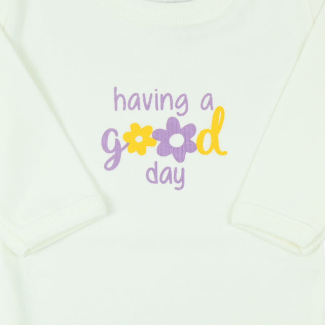 Bebi bodi dugih rukava od mekanog pamuka za bebe djevojčice u bež boji