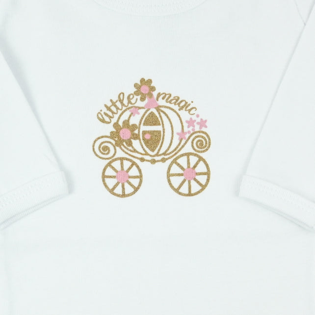 Bebi bodi dugih rukava od mekanog pamuka za bebe djevojčice u bijeloj boji