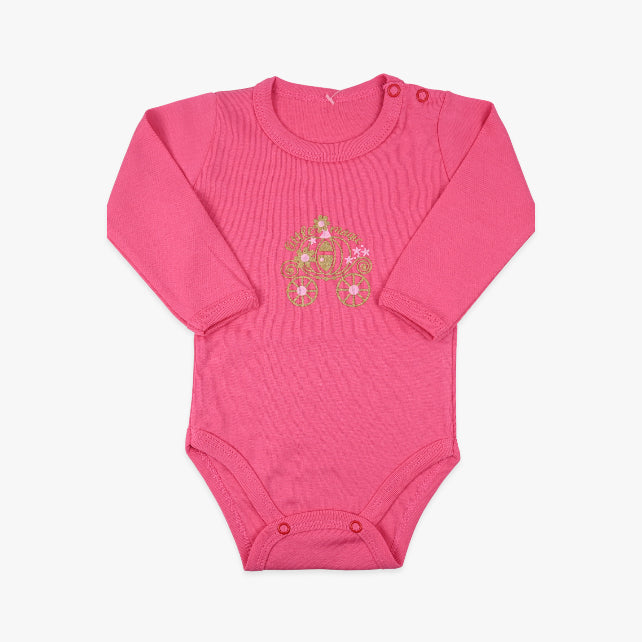 Bebi bodi dugih rukava od mekanog pamuka za bebe djevojčice u malina roze boji