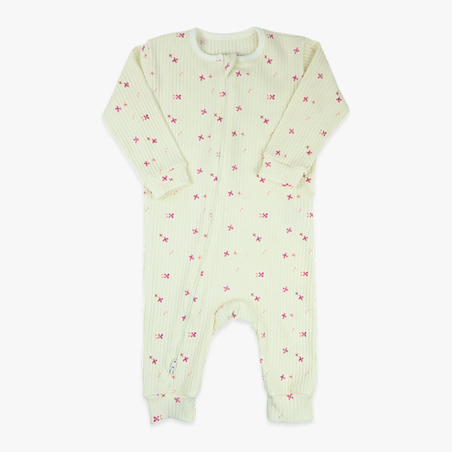 Bebi gegice sa dvosmjernim rajsferšlusom za lako presvlačenje od rebrastog pamuka