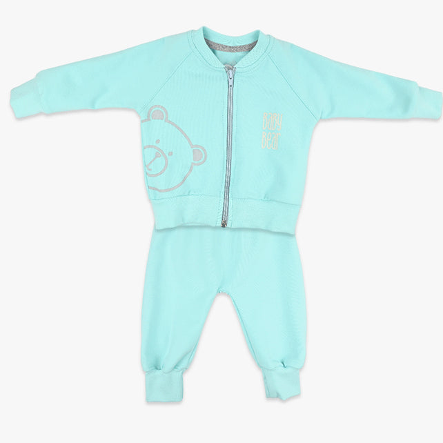 Komplet za bebe dječake Baby Bear – mint duks s medom i hlačice
