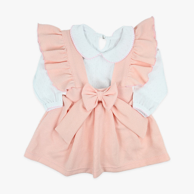 Komplet za bebe djevojčice Petite – haljinica i bodi u bebi roze boji