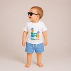 Sunny blocks bijela majica za bebe dječake sa motivom šarenih kockica