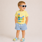 Sunny blocks žuta majica za dječake sa motivom šarenih kockica