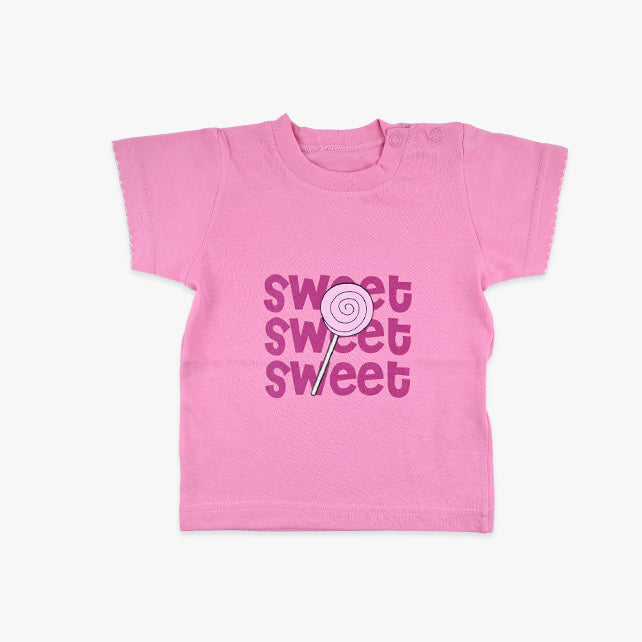 Majica kratkih rukava za bebe djevojčice Sweet u roze boji