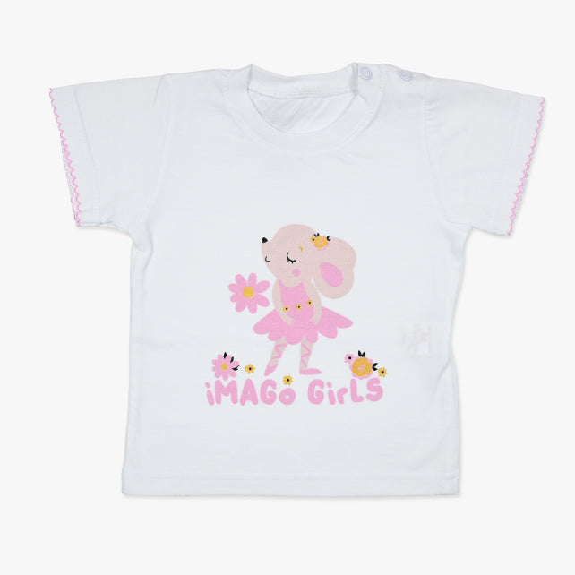 Daisy dream bijela pamučna majica za bebe djevojčice sa ilustracijom mišice i cvjetića