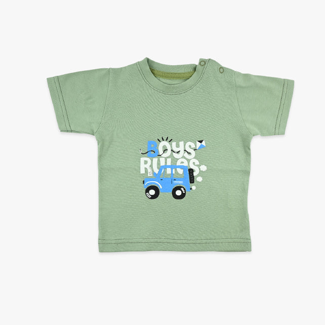 Majica kratkih rukava za bebe dječake Boys u maslinasto zelenoj boji