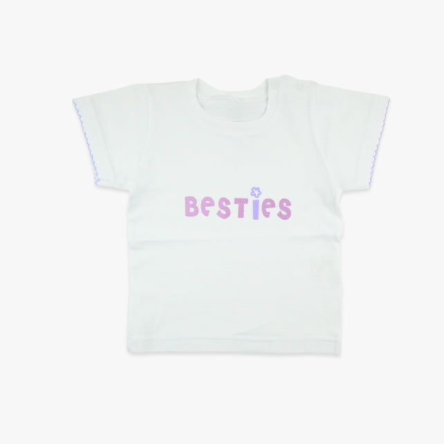 Majica kratkih rukava za djevojčice Besties u bijeloj boji
