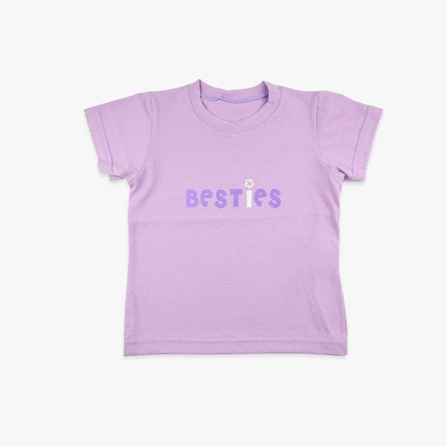 Majica kratkih rukava za bebe djevojčice Besties u lila boji