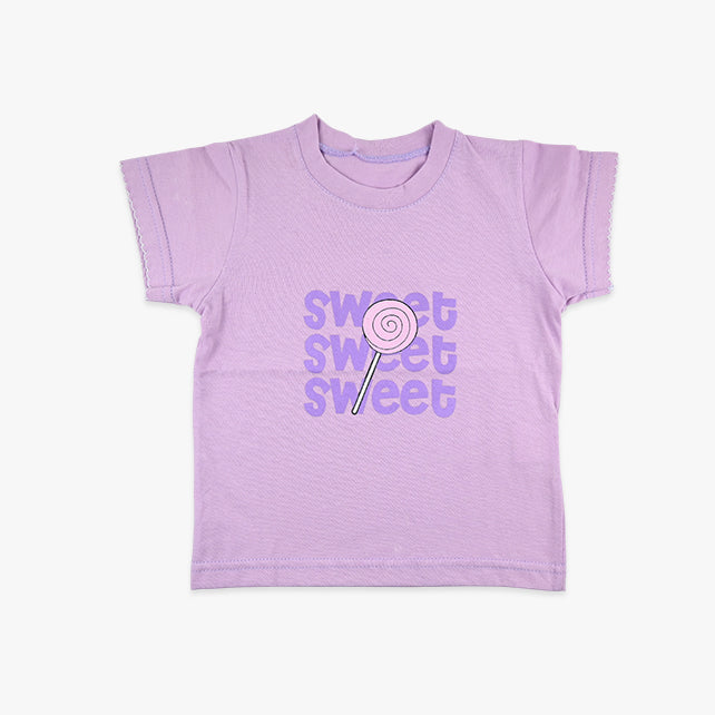 Majica kratkih rukava za bebe djevojčice Sweet u lila boji