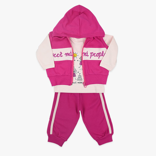 Komplet za bebe djevojčice Sweet Mini People u ciklama rozoj boji