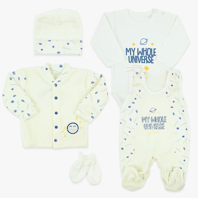 Bebi plišani set za iznošenje Whole universe u bež boji