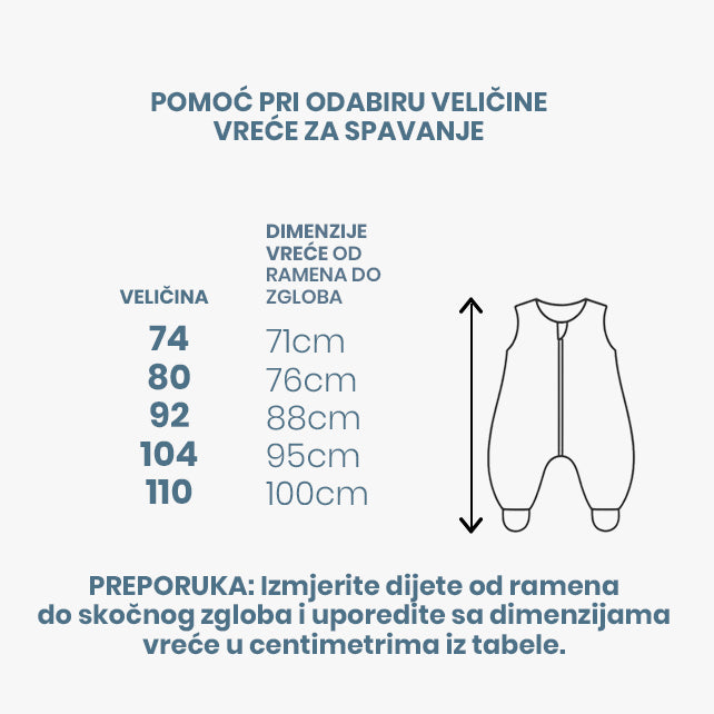 Bebi zimska vreća za spavanje sa nogavicama