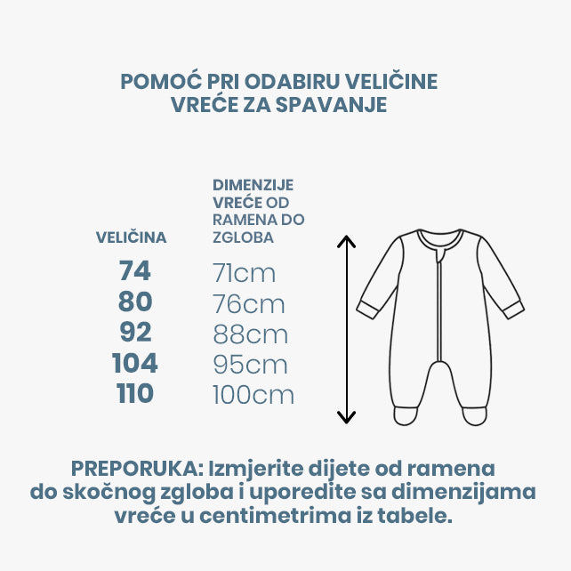 Bebi zimska vreća za spavanje sa nogavicama i rukavima